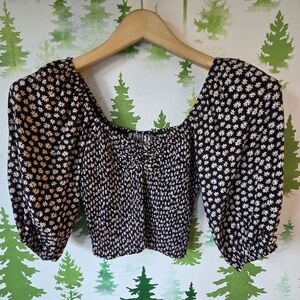 Floral Audrey 3+1 Smocked Puff Sleeve Top